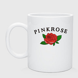Кружка керамическая Pink rose, цвет: белый
