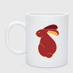 Кружка керамическая Bunny Red, цвет: белый