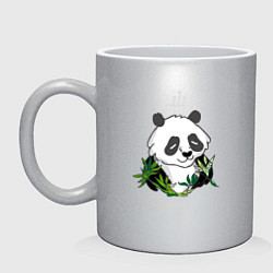 Кружка керамическая Спящая панда ZZZ, цвет: серебряный