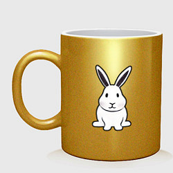 Кружка керамическая Снежный кролик, цвет: золотой