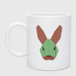 Кружка керамическая Patchwork rabbit, цвет: белый