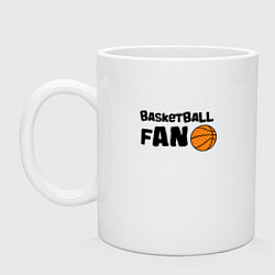 Кружка керамическая Фанат баскетбола надпись, цвет: белый