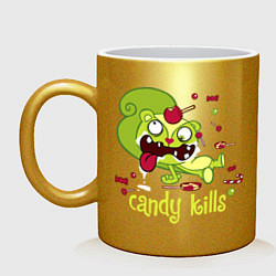Кружка керамическая Nutty - candy kills, цвет: золотой