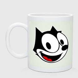 Кружка керамическая Cat Felix head, цвет: фосфор