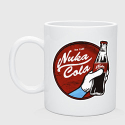 Кружка керамическая Nuka cola sticker, цвет: белый