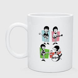 Кружка керамическая The Beatles - drawing - sketch, цвет: белый