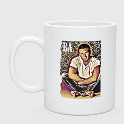 Кружка керамическая Бен Аффлек - кинозвезда, цвет: белый
