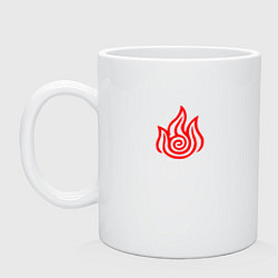 Кружка керамическая Рисованный символ народа огня, цвет: белый