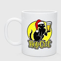 Кружка керамическая Hop Cat, цвет: белый
