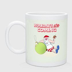 Кружка керамическая Holidays are coming, цвет: фосфор