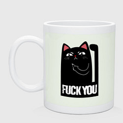 Кружка керамическая Black cat - fuck you, цвет: фосфор