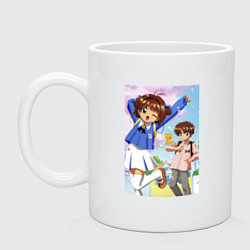 Кружка керамическая Cardcaptor Sakura - Sakura and Syaoran, цвет: белый