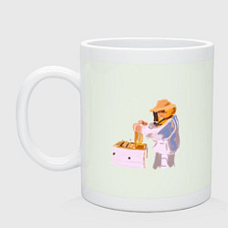 Кружка керамическая Пчеловод и его пасека, цвет: фосфор