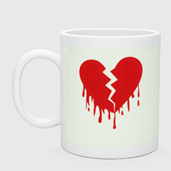 Кружка керамическая Большое разбитое сердце, цвет: фосфор