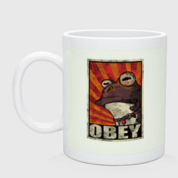 Кружка керамическая Obey frog, цвет: фосфор