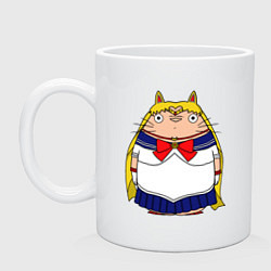 Кружка керамическая Totoro Sailor Moon, цвет: белый