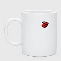 Кружка керамическая Забавная божья коровка, цвет: белый