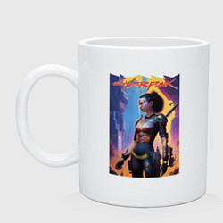 Кружка керамическая Cyberpunk 2077 - character - neural network, цвет: белый