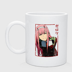 Кружка керамическая Zero Two anime girl, цвет: белый