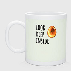 Кружка керамическая Look deep inside - стрекоза в янтаре, цвет: фосфор