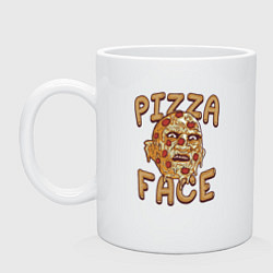 Кружка керамическая Pizza face, цвет: белый