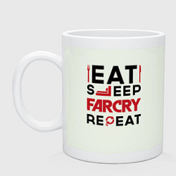 Кружка керамическая Надпись: eat sleep Far Cry repeat, цвет: фосфор