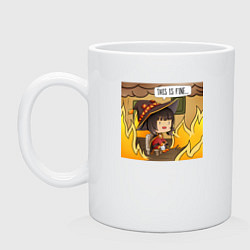 Кружка керамическая This is fine Megumin, цвет: белый