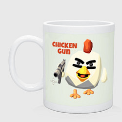 Кружка керамическая Chicken Gun злой, цвет: фосфор