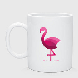 Кружка керамическая Фламинго минималистичный, цвет: белый