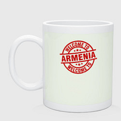 Кружка керамическая Добро пожаловать в Армению, цвет: фосфор