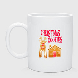 Кружка керамическая Рождественское печенье, цвет: белый
