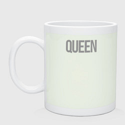 Кружка керамическая Queen надпись, цвет: фосфор