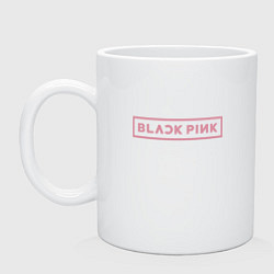 Кружка керамическая Black pink - logotype - South Korea, цвет: белый