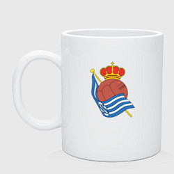 Кружка керамическая Real Sociedad fc club, цвет: белый