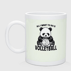 Кружка керамическая Panda volleyball, цвет: фосфор