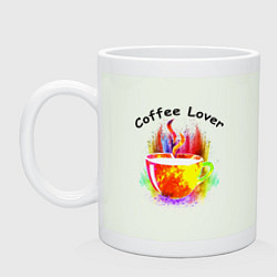 Кружка керамическая Люблю пить кофе, цвет: фосфор