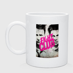 Кружка керамическая Fight club - pink title, цвет: белый