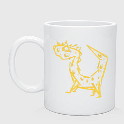 Кружка керамическая Жёлтый дракон к чаю, цвет: белый