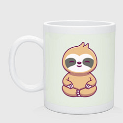 Кружка керамическая Ленивец релакс, цвет: фосфор