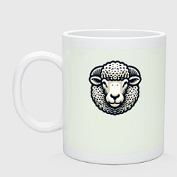 Кружка керамическая Голова барана, цвет: фосфор