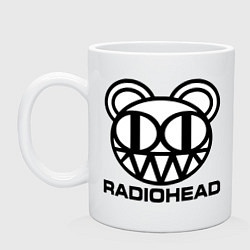 Кружка керамическая Radiohead logo bear, цвет: белый
