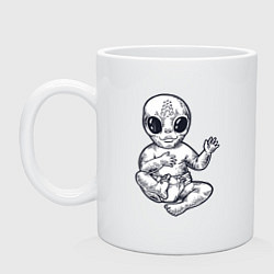 Кружка керамическая Baby alien, цвет: белый