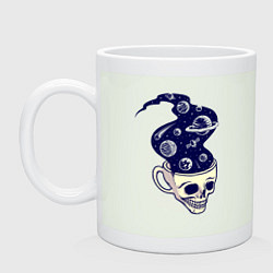 Кружка керамическая Dead drink space skull, цвет: фосфор