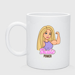 Кружка керамическая Barbie power, цвет: белый