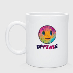 Кружка керамическая Offline улыбка смайла, цвет: белый