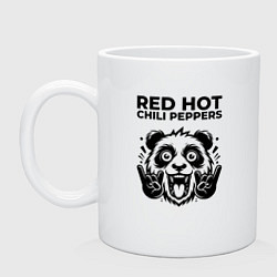 Кружка керамическая Red Hot Chili Peppers - rock panda, цвет: белый
