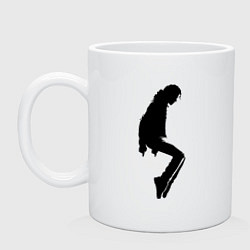 Кружка керамическая Черный силуэт Майкла Джексона, цвет: белый