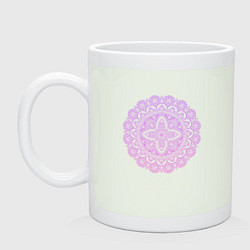 Кружка керамическая Сиренево-розовая мандала, цвет: фосфор