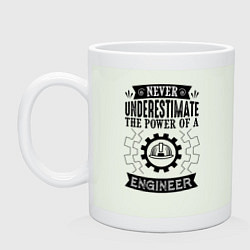 Кружка керамическая Never underestimate the power of a engineer, цвет: фосфор