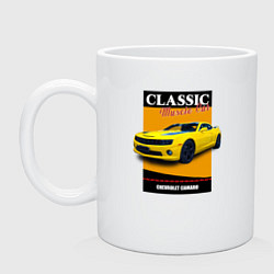 Кружка керамическая Спорткар Chevrolet Camaro, цвет: белый